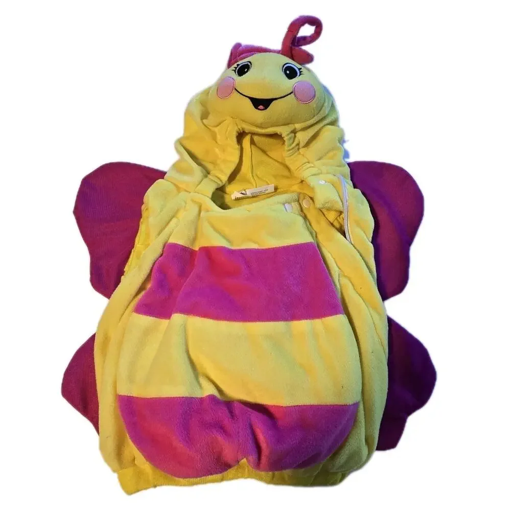 Chrisha Plush Butterfly‎ Costume 18-36 months Halloween Bug Padded Yellow Pink